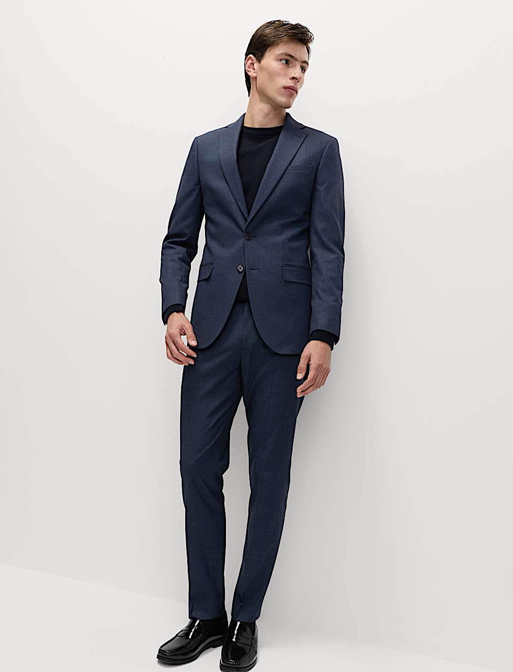 Tailored Fit Textured Stretch Suit Jacket