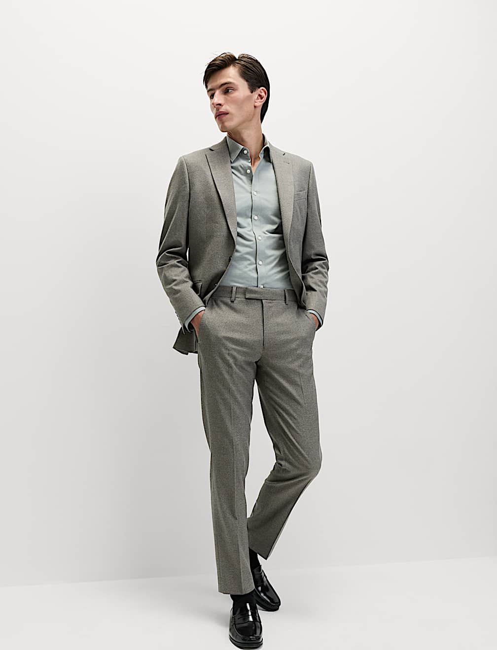 Tailored Fit Textured Stretch Suit Jacket