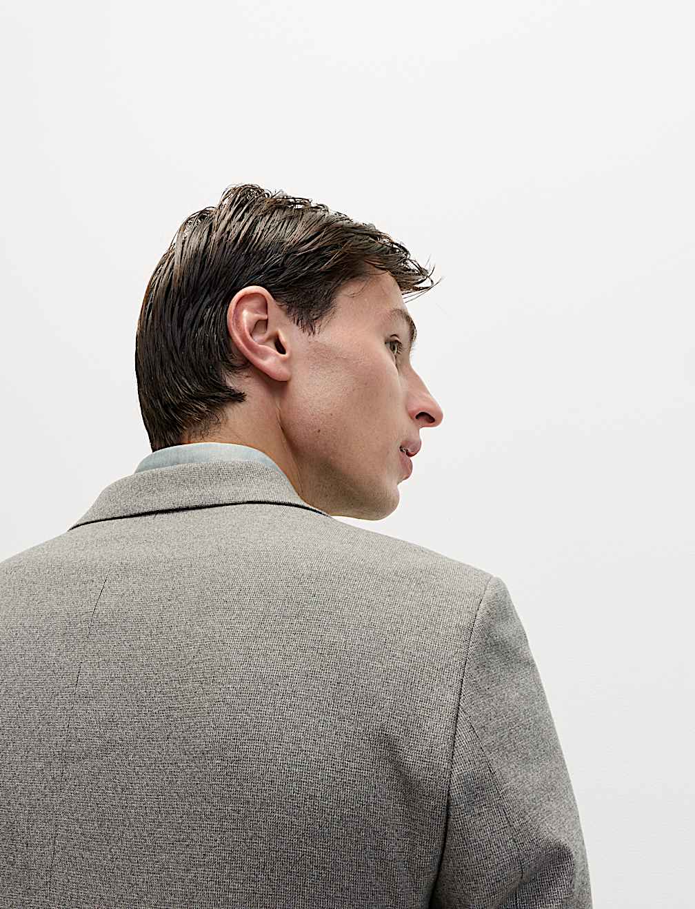 Tailored Fit Textured Stretch Suit Jacket