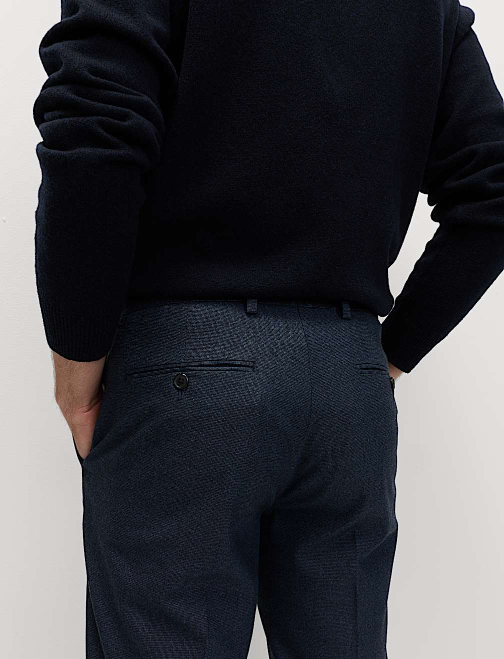 Slim Fit Flat Front Trousers