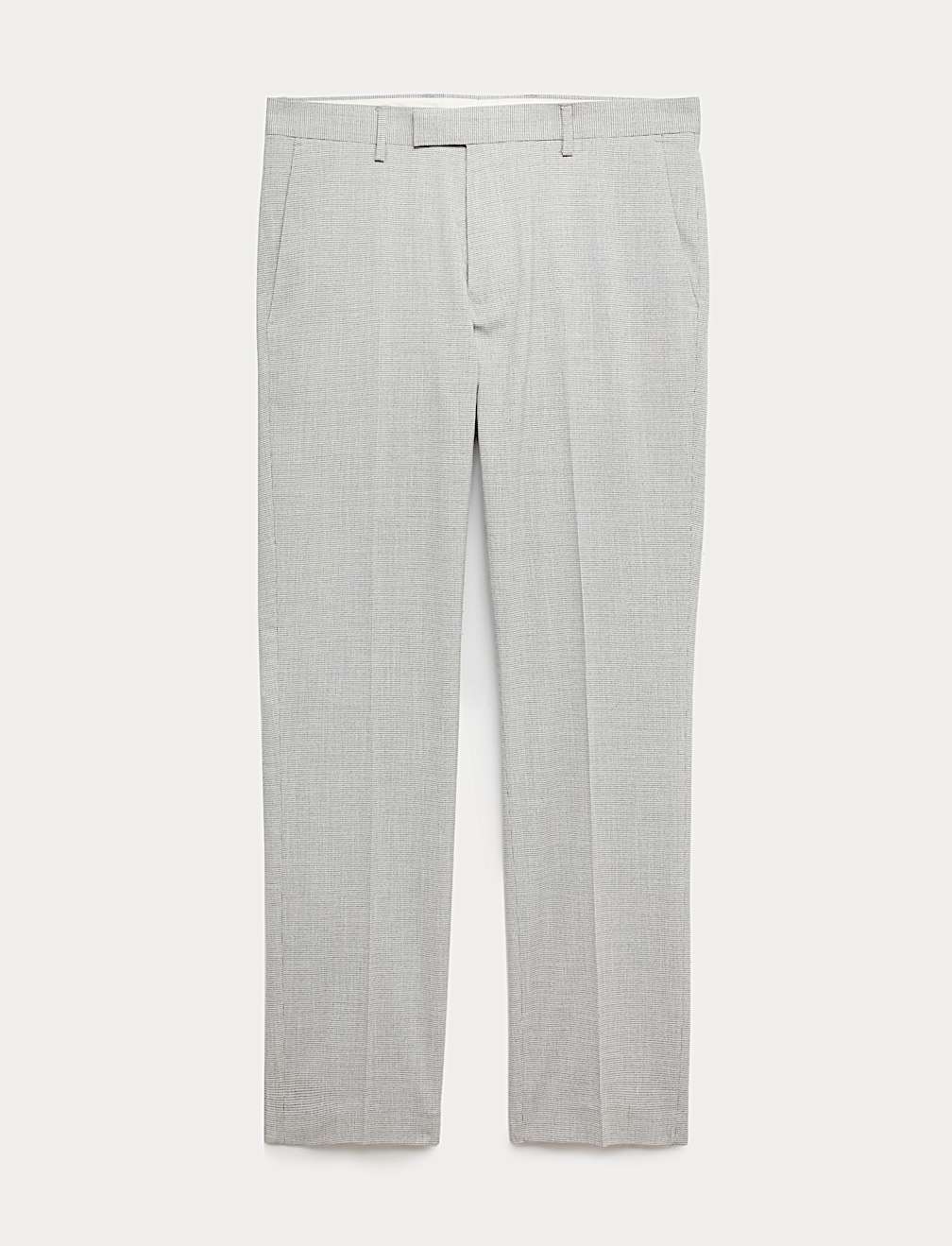 Tailored Fit Textured Stretch Suit Trousers