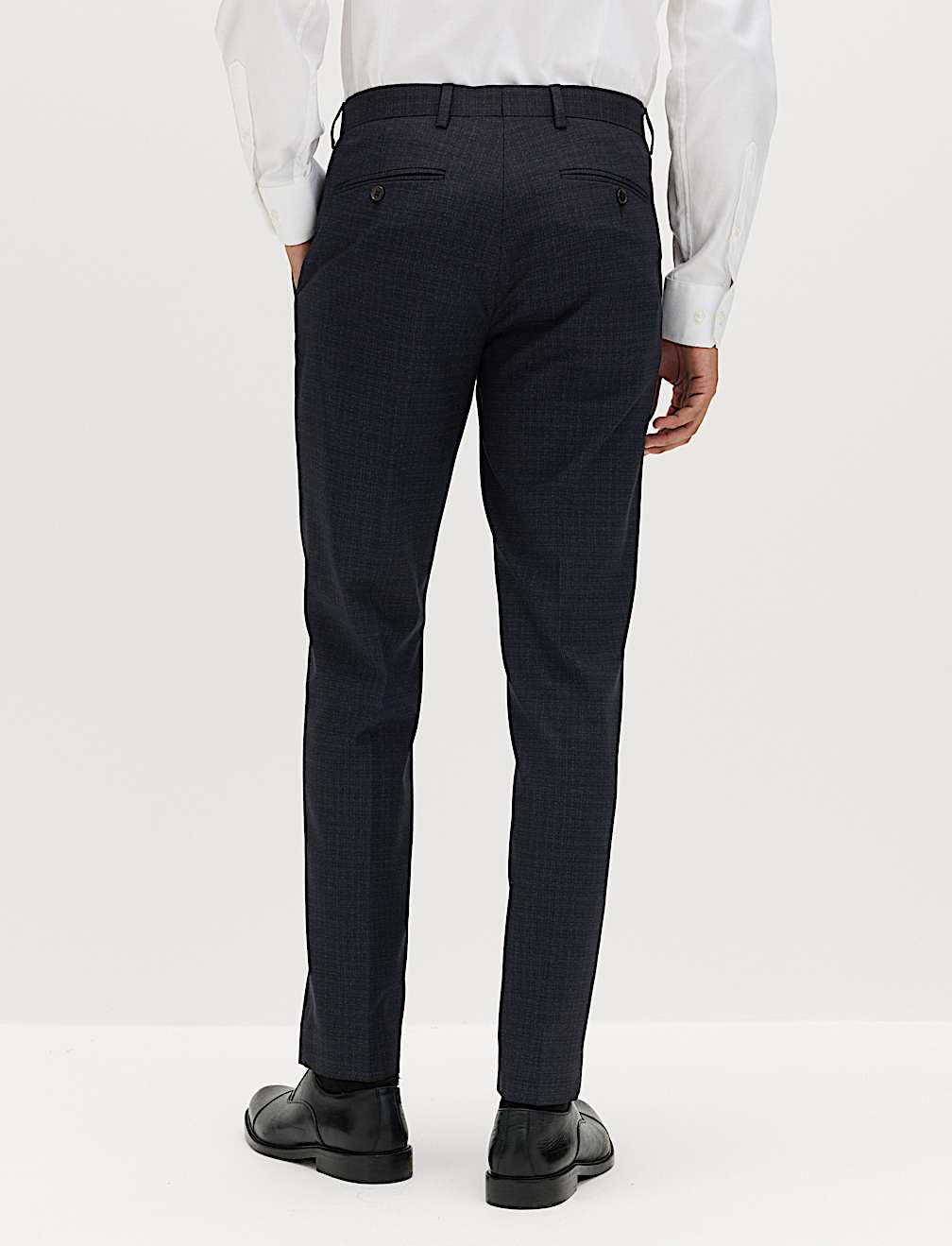 Slim Fit Textured Stretch Suit Trousers