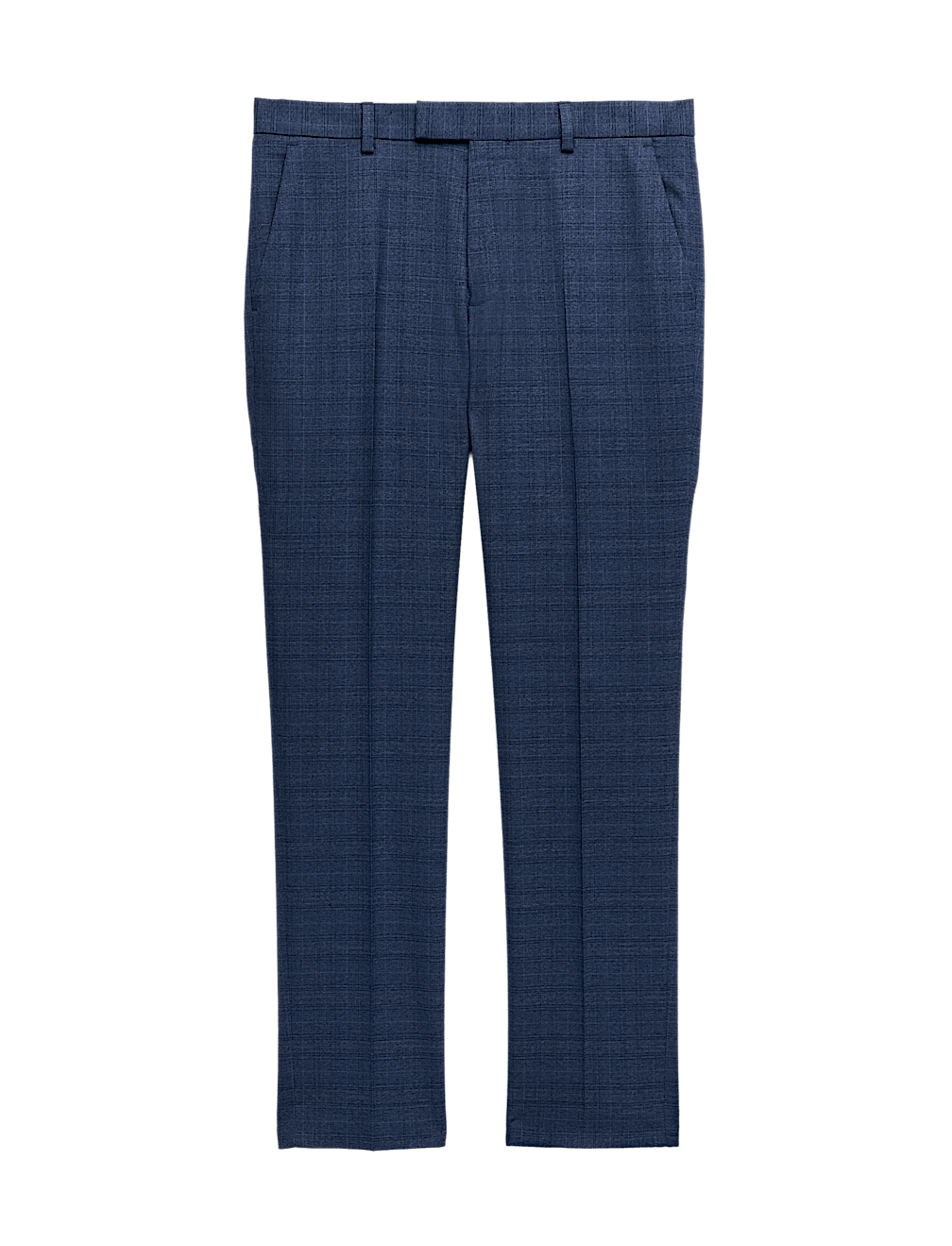 Slim Fit Textured Check Stretch Trousers
