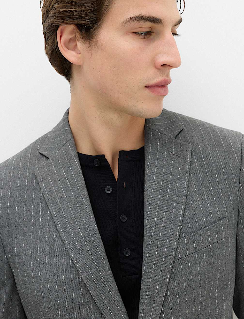 Slim Fit Pin Stripe Stretch Suit Jacket