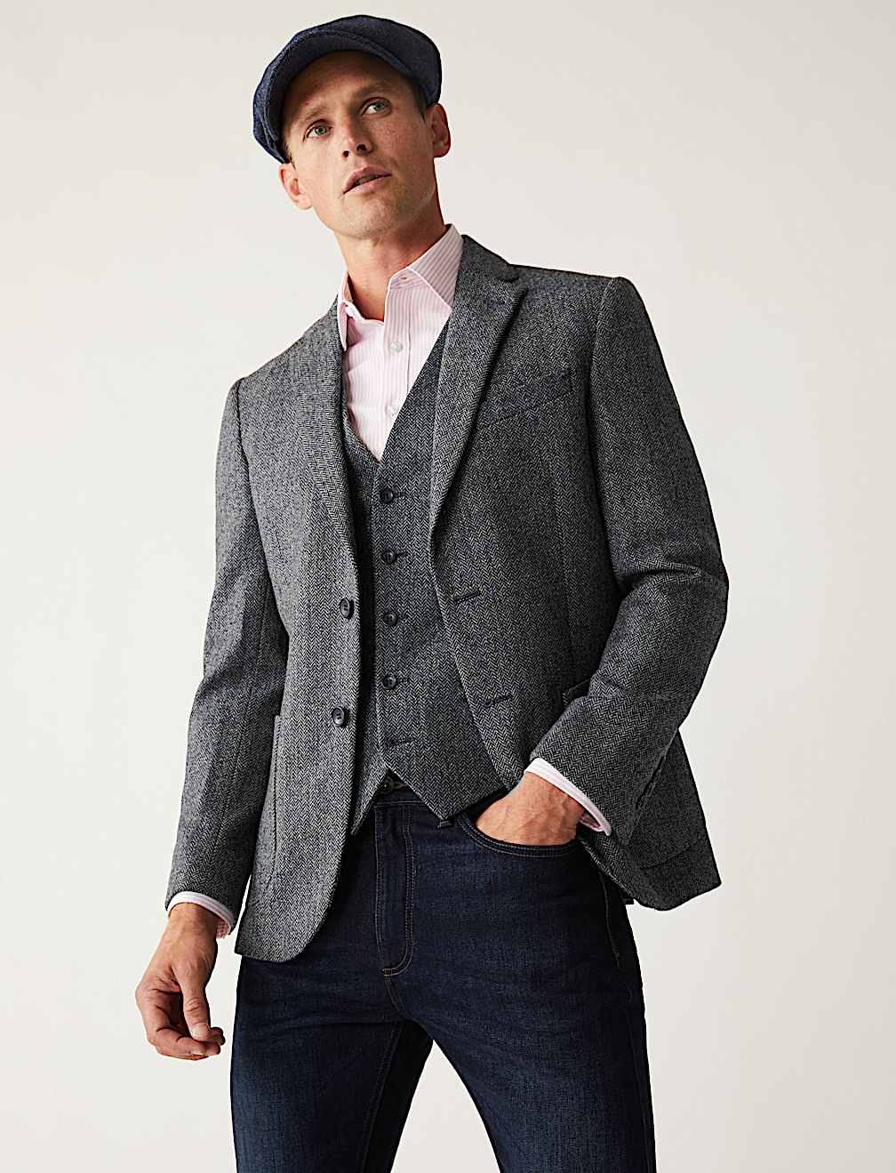 Pure British Wool Herringbone Jacket