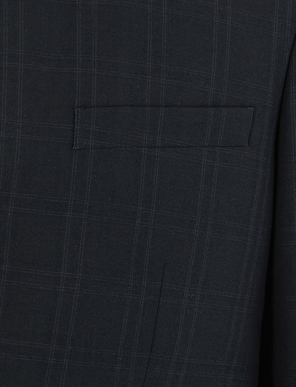 Navy Checked Tailored Fit Jacket