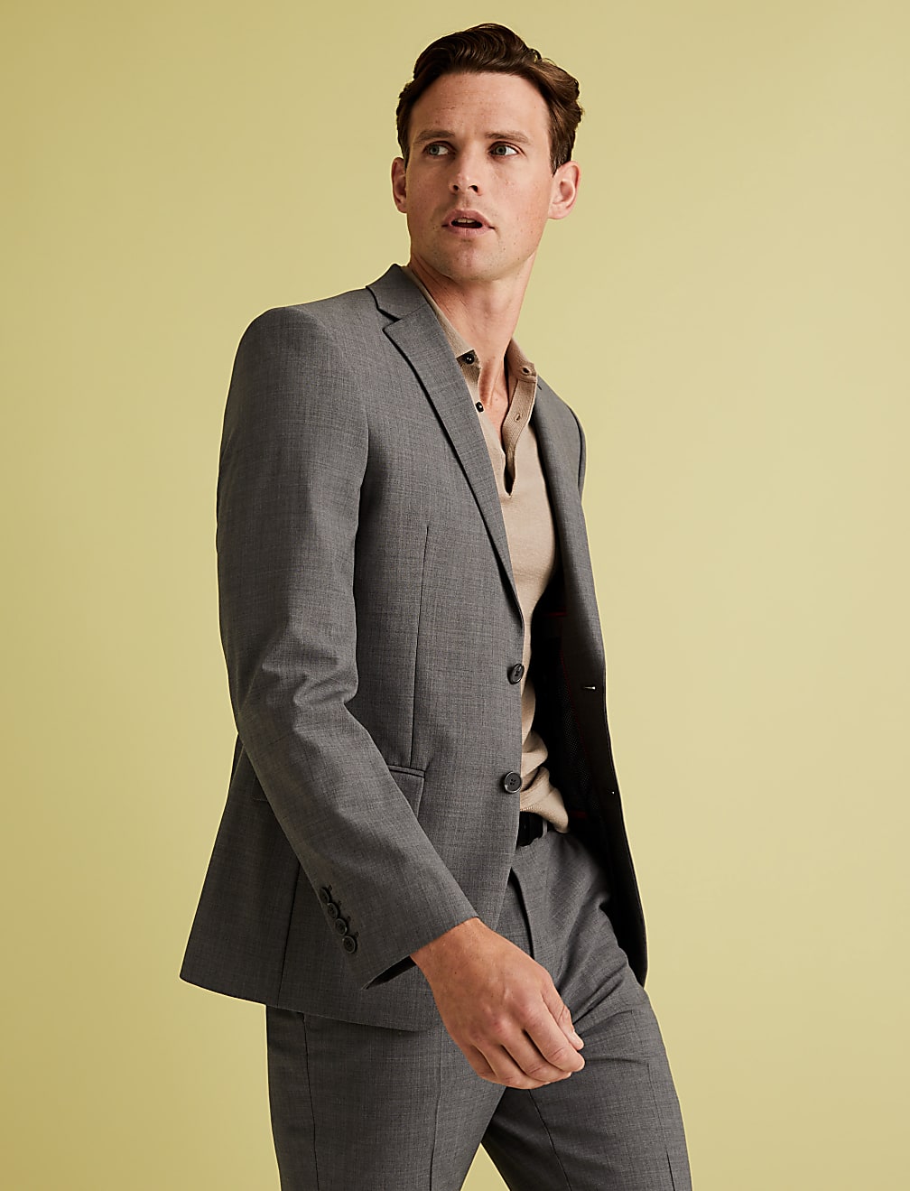 Tailored Fit Wool Blend Suit Jacket