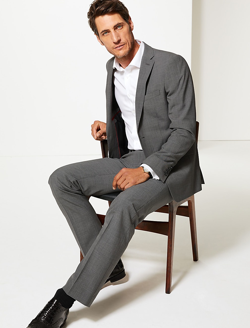 Tailored Fit Wool Blend Suit Jacket