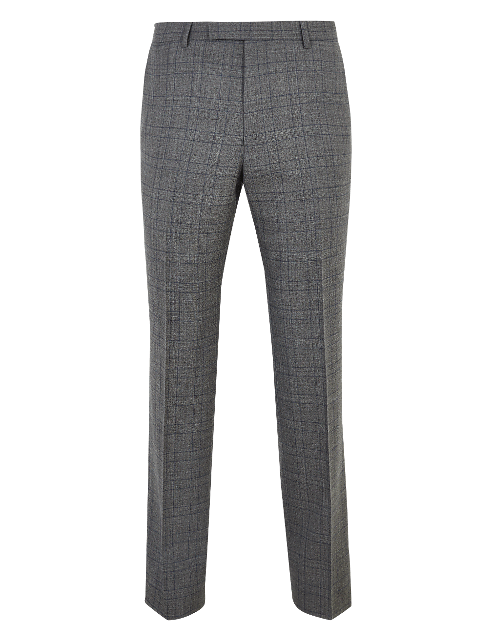 Charcoal Checked Pure Wool Trousers