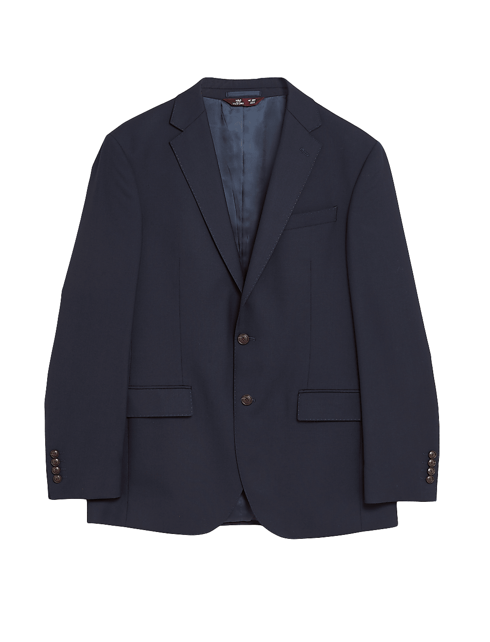 Navy Regular Fit Wool Rich Jacket