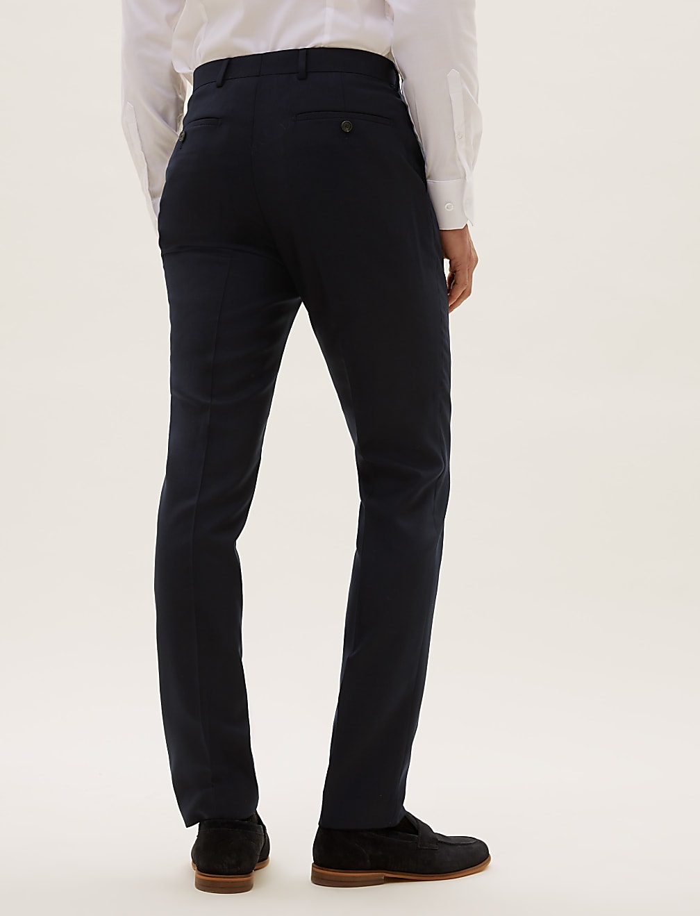 Navy Slim Fit Wool Rich Trousers