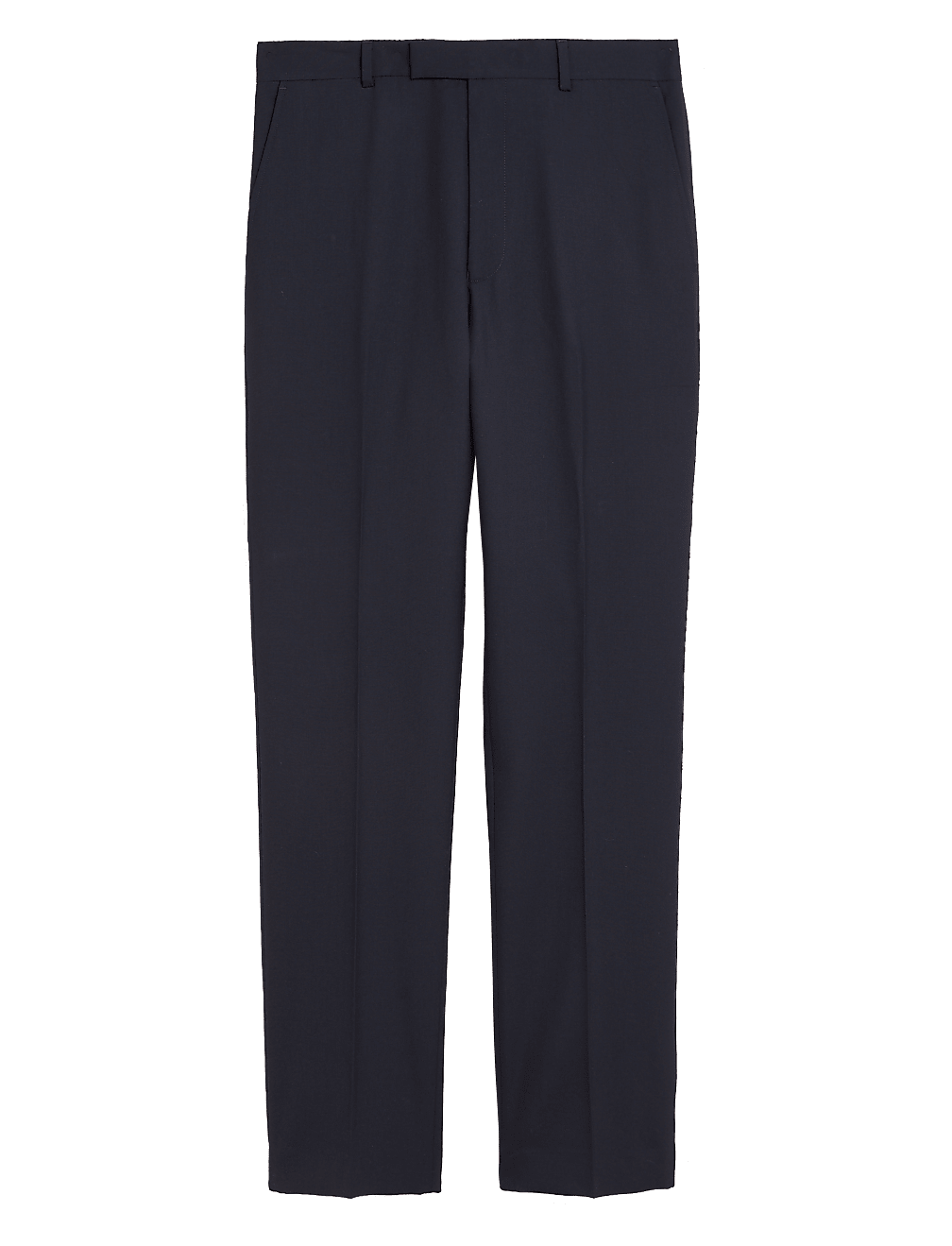 Navy Regular Fit Wool Rich Trousers