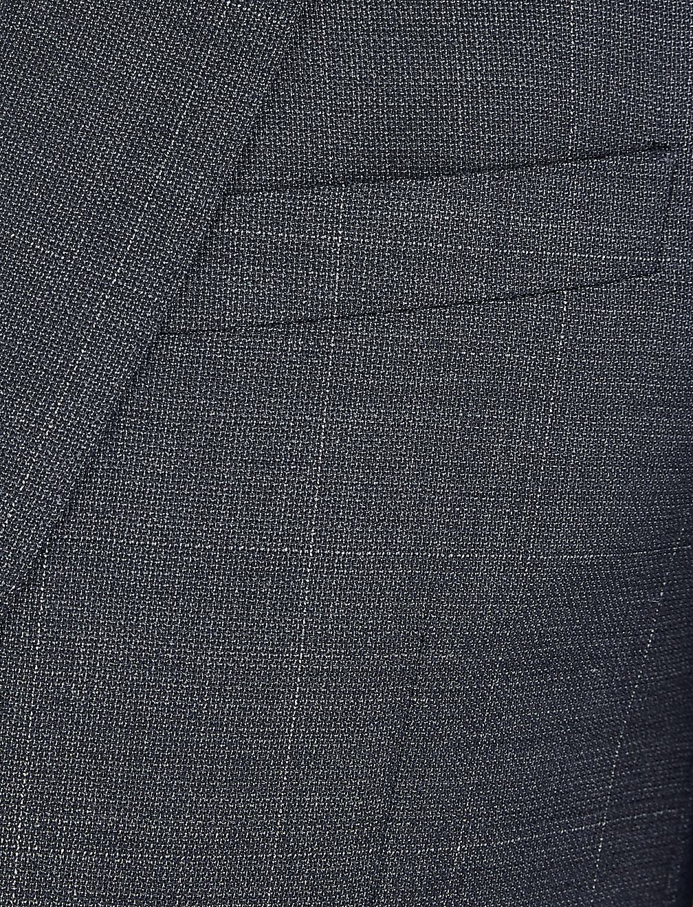 Blue Checked Slim Fit Wool Jacket