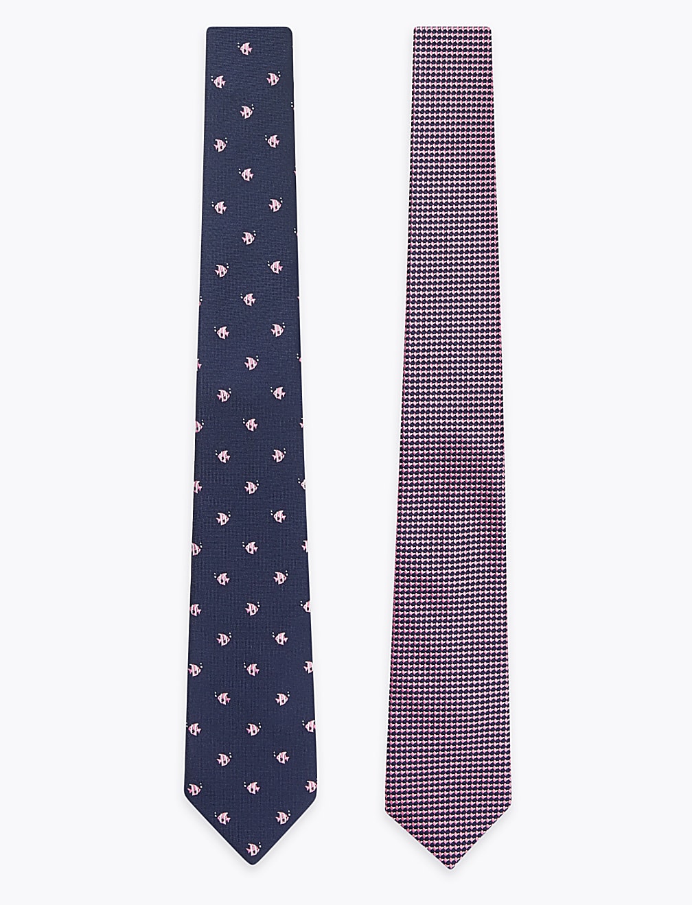 2 Pack Slim Woven Patterned Ties