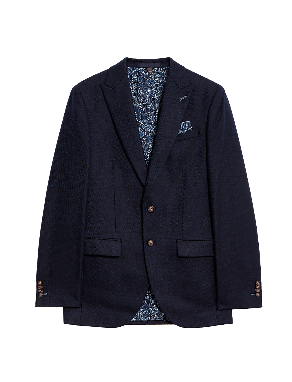 Slim Fit Wool Blend Herringbone Suit Jacket