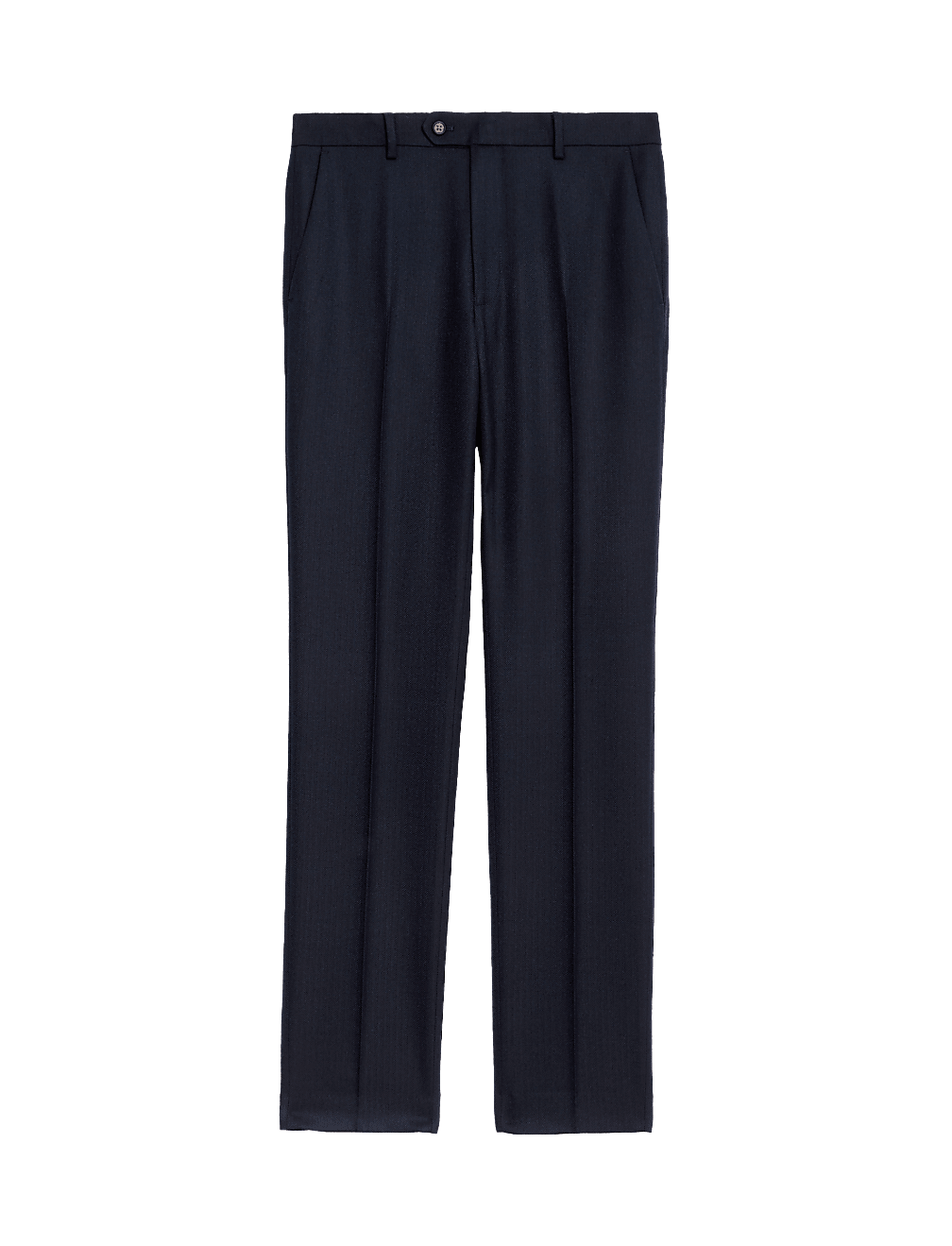 Slim Fit Wool Blend Herringbone Suit Trousers