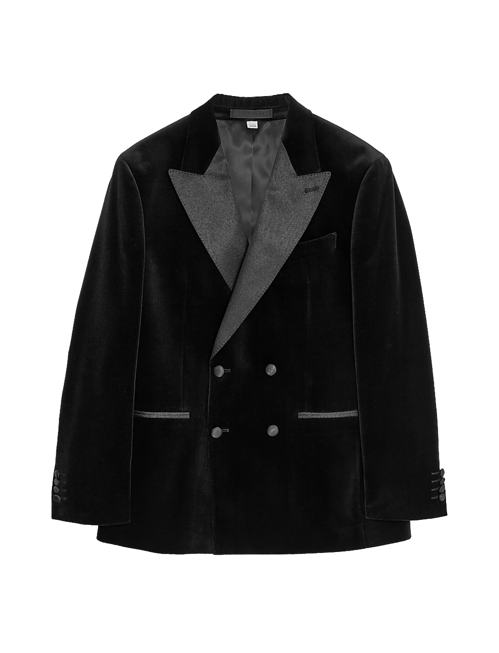 Pure Cotton Velvet Double Breasted Blazer