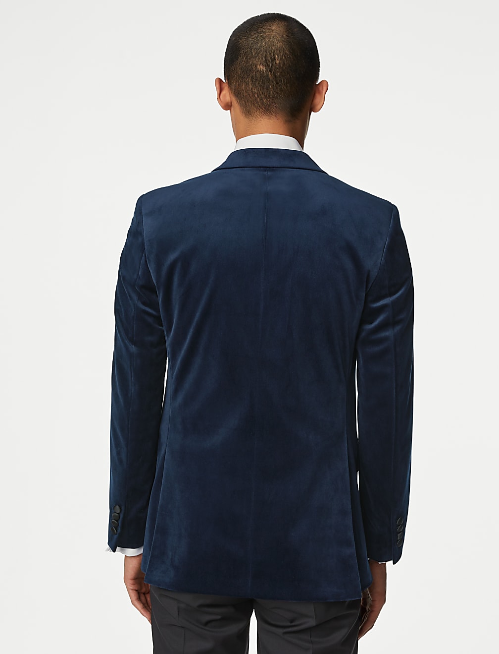Slim Fit Velvet Peak Lapel Jacket