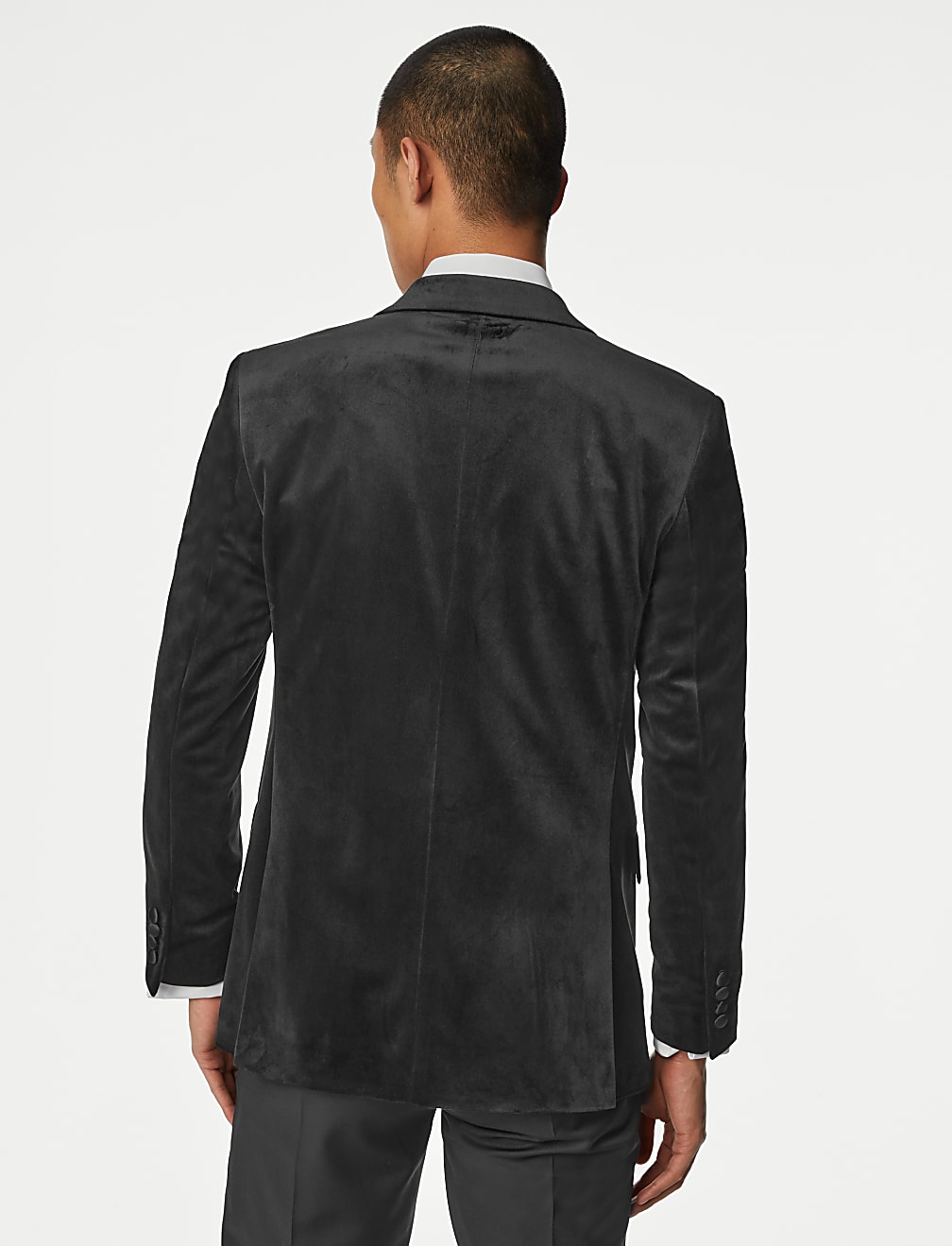 Slim Fit Velvet Peak Lapel Jacket