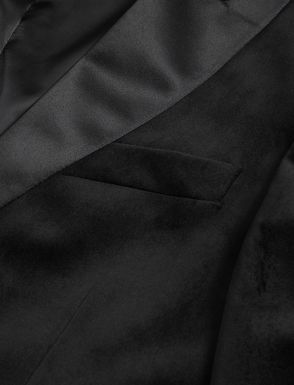 Slim Fit Velvet Peak Lapel Jacket
