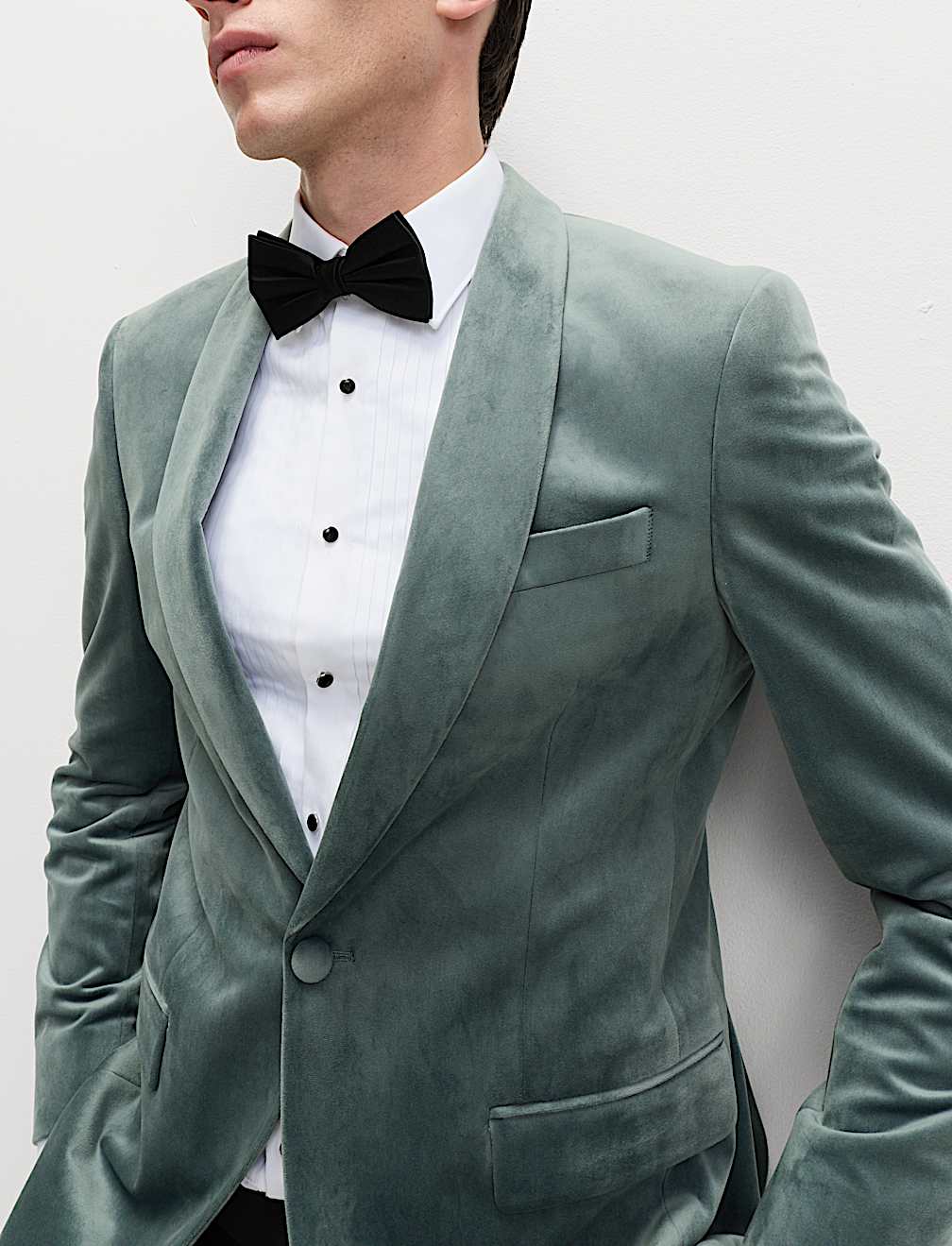 Tailored Fit Velvet Blazer