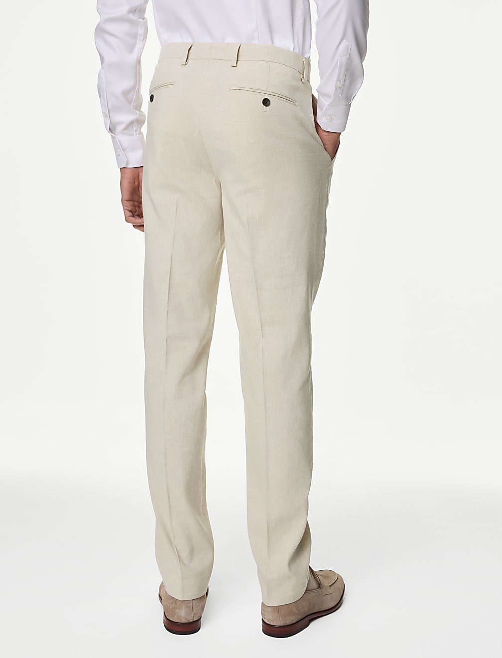 Tailored Fit Italian Performance Linen Suit Trousers