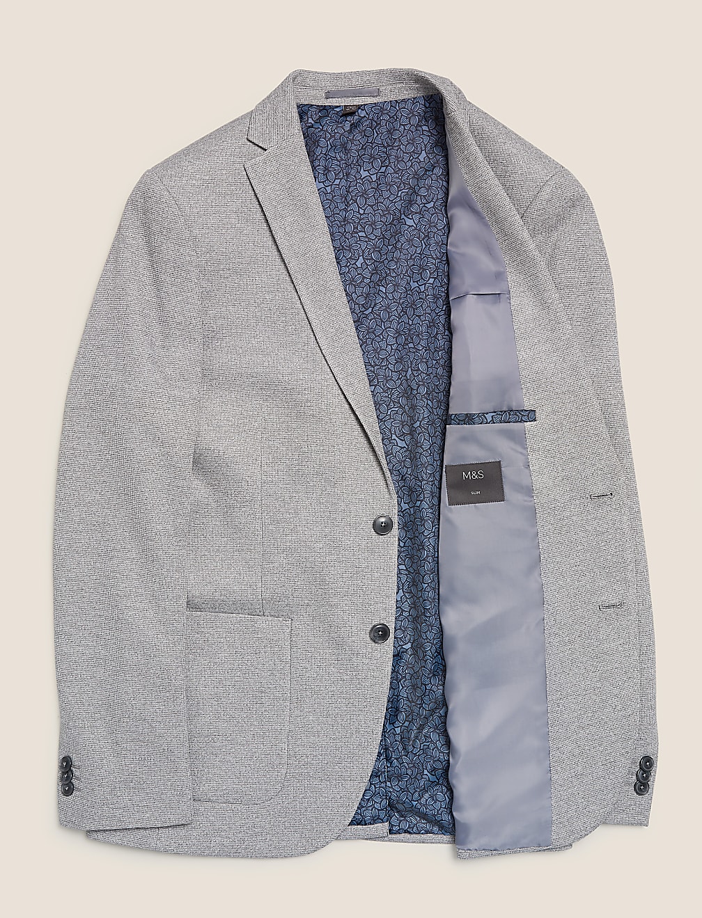 Slim Fit Textured Jacket with Stretch