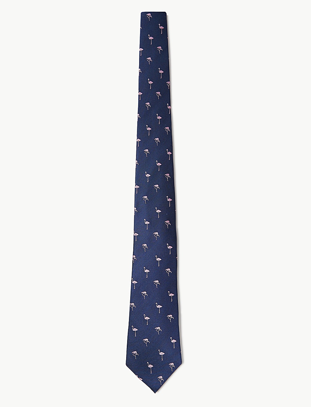 Woven Flamingo Pure Silk Tie