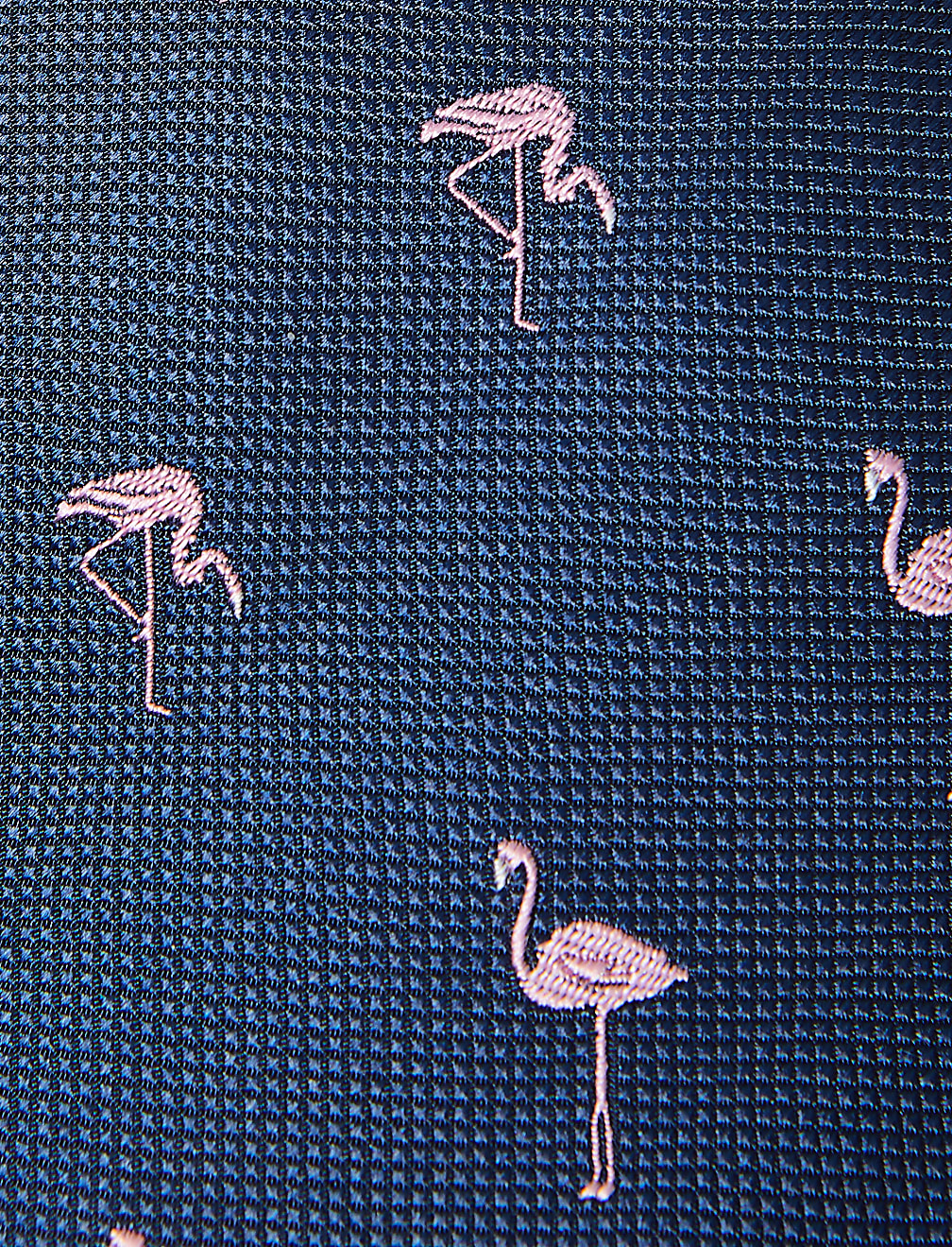 Woven Flamingo Pure Silk Tie