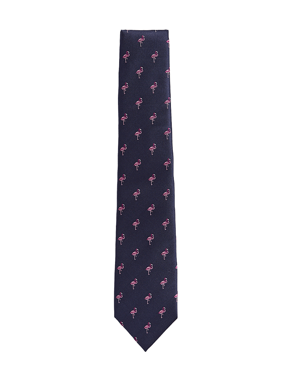 Flamingo Print Pure Silk Tie
