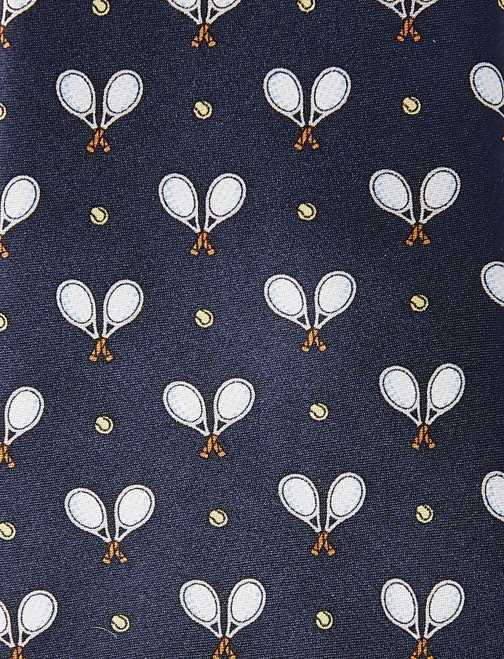 Tennis Racket Print Pure Silk Tie