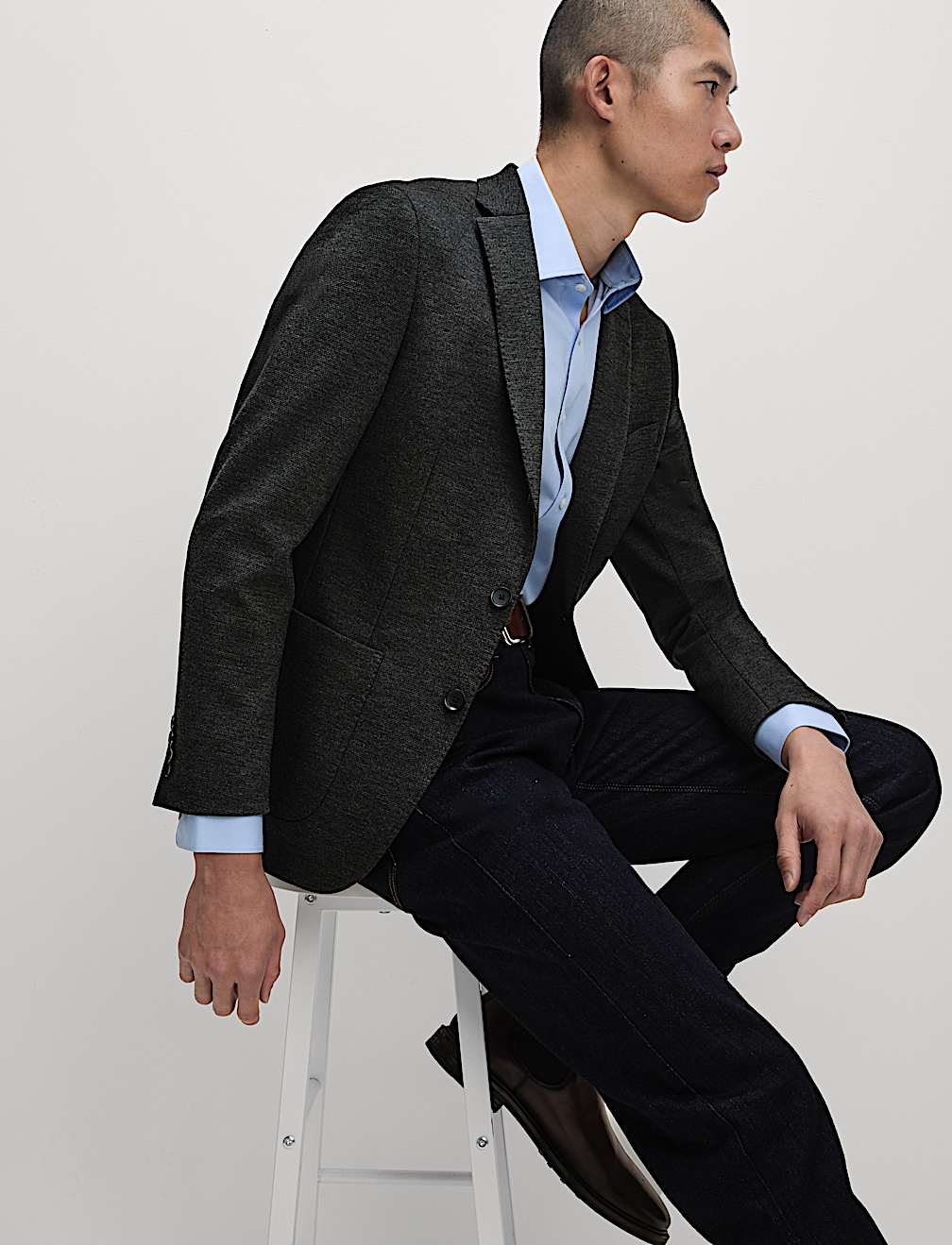 Textured Jersey Jacket with Stretch