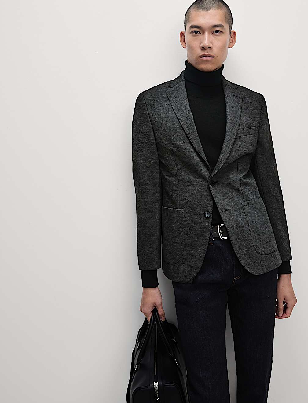 Textured Jersey Jacket with Stretch