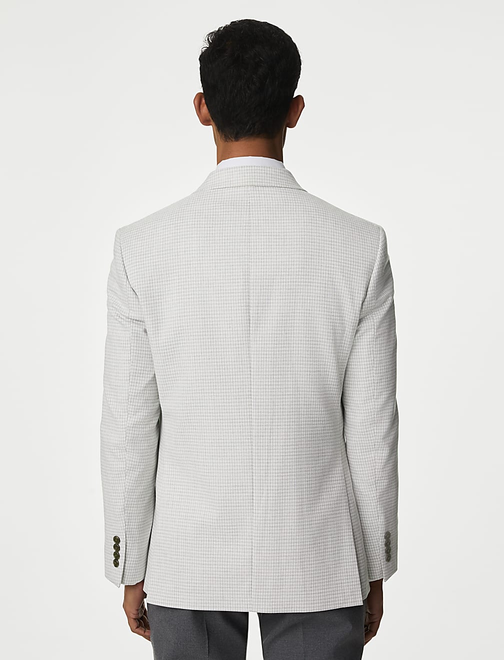 Textured Check Stretch Blazer
