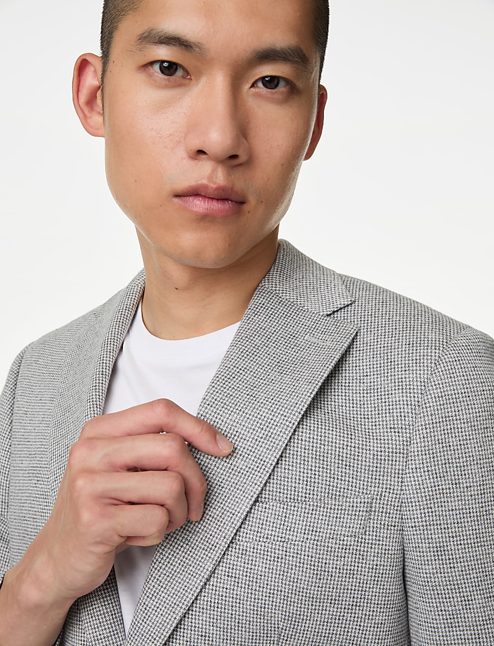 Tailored Fit Cotton Rich Puppytooth Blazer