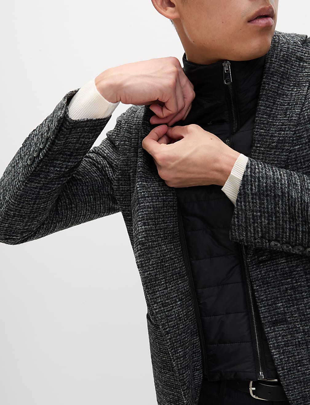 Tailored Fit Wool Blend Blazer with Gilet