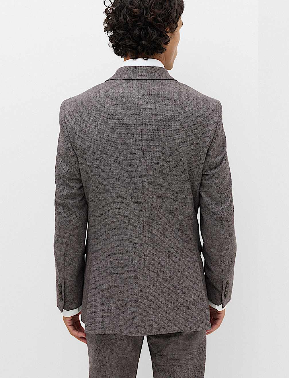 Tailored Fit Micro Check Suit Jacket
