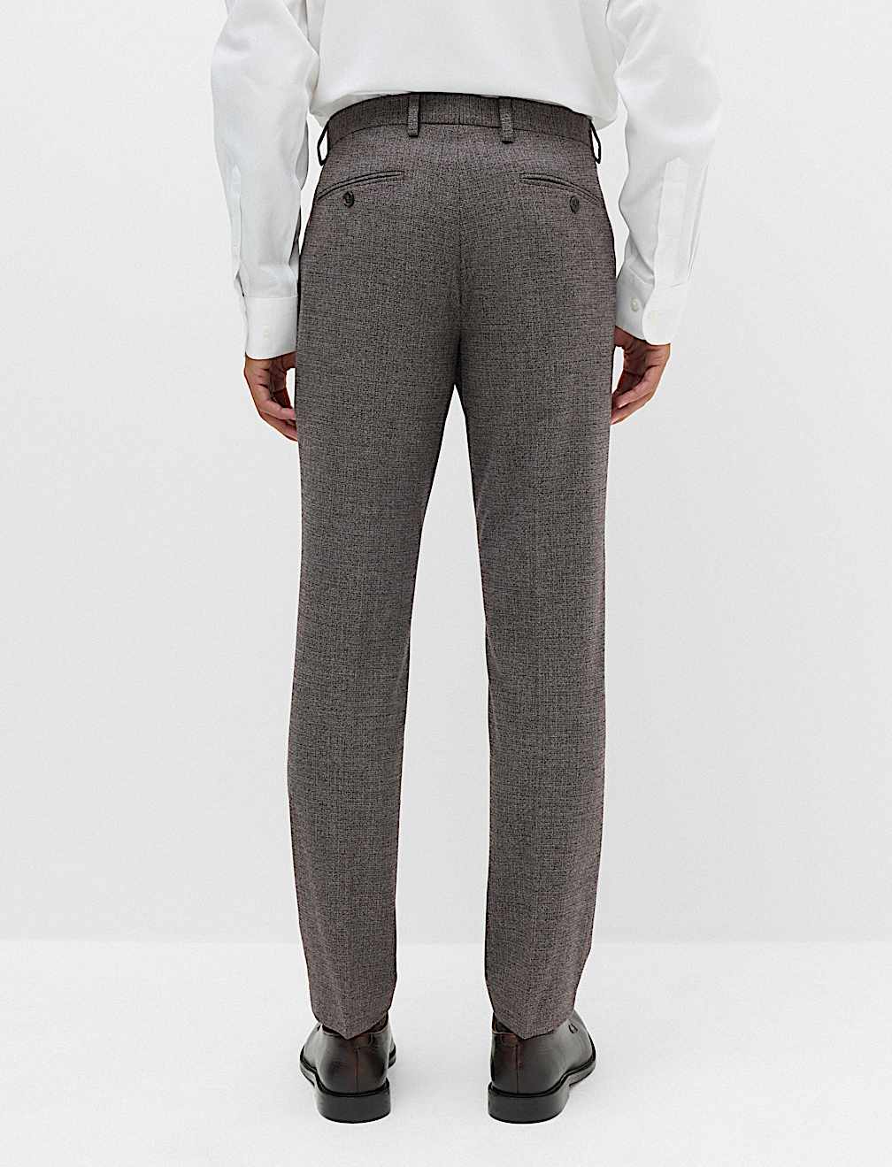 Tailored Fit Micro Check Suit Trousers