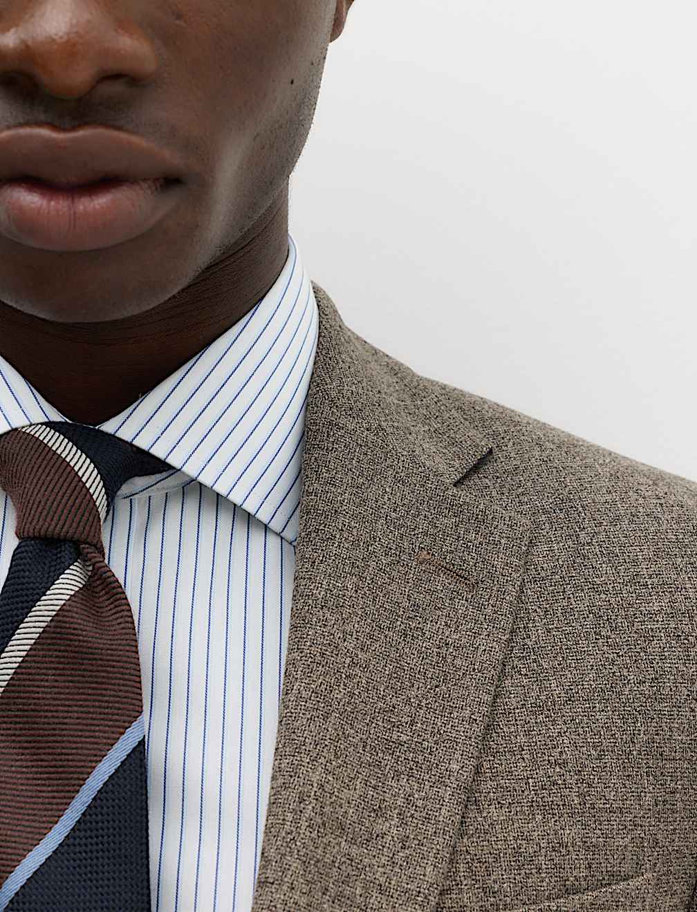 Slim Fit Striped Stretch Suit Jacket