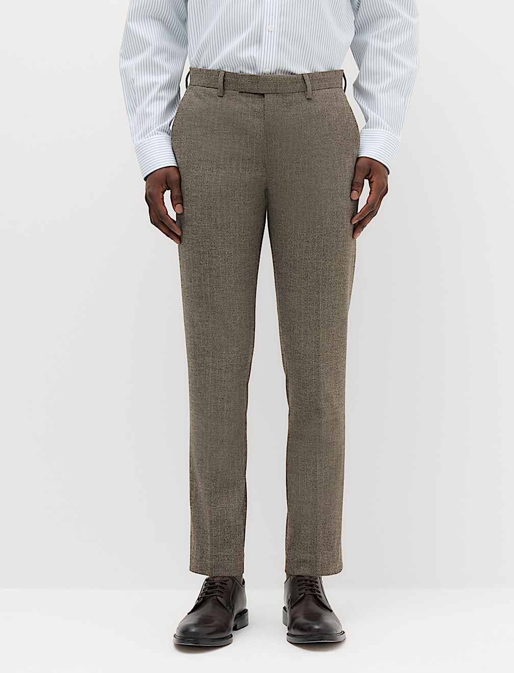 Slim Fit Striped Suit Trousers