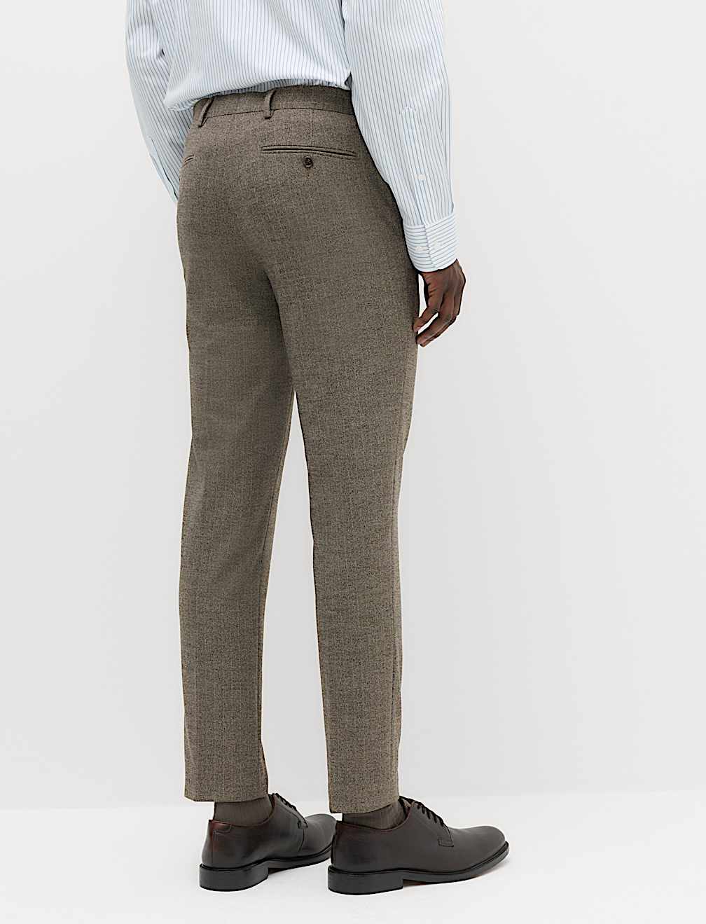Slim Fit Striped Suit Trousers