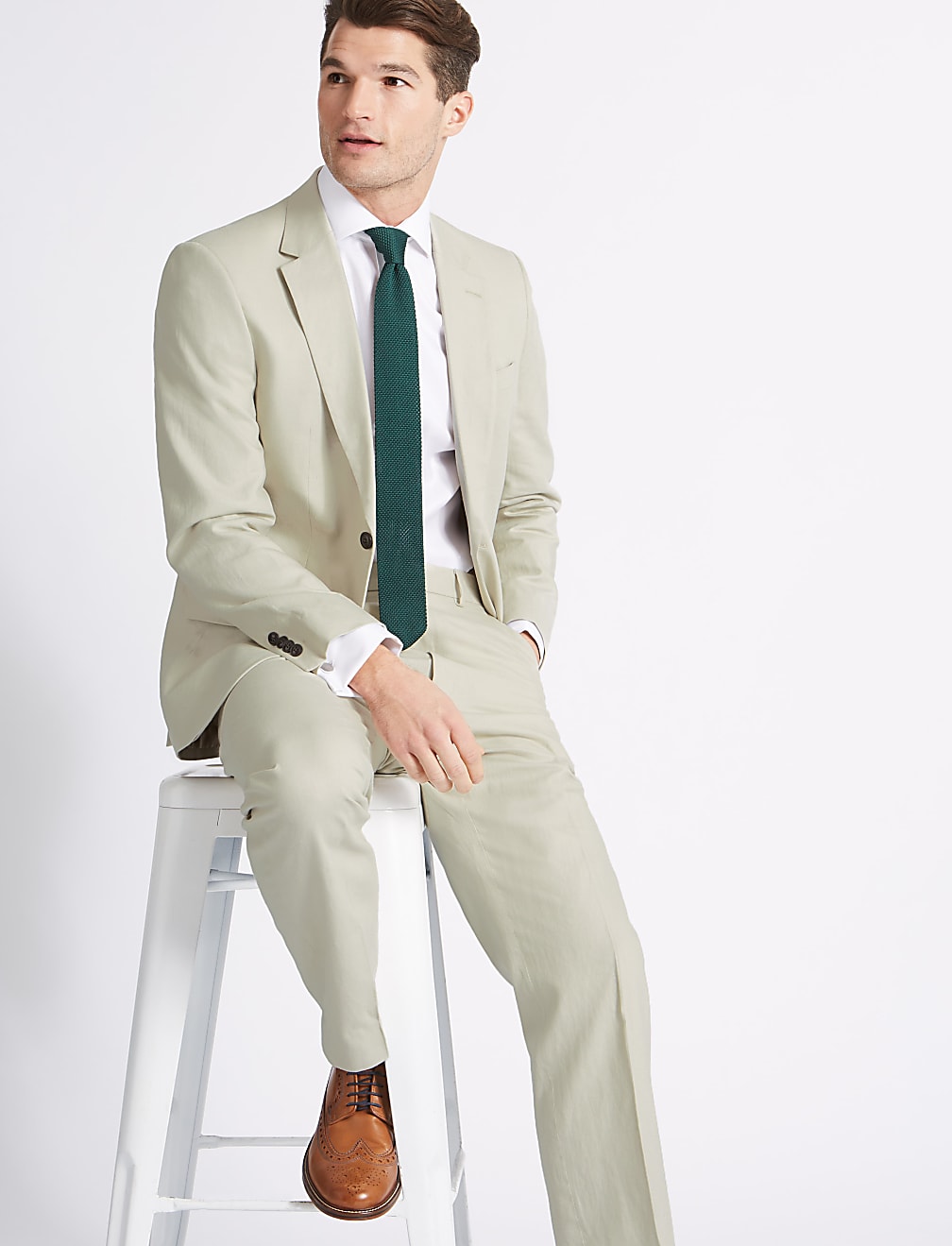 Linen Blend Regular Fit Suit Jacket