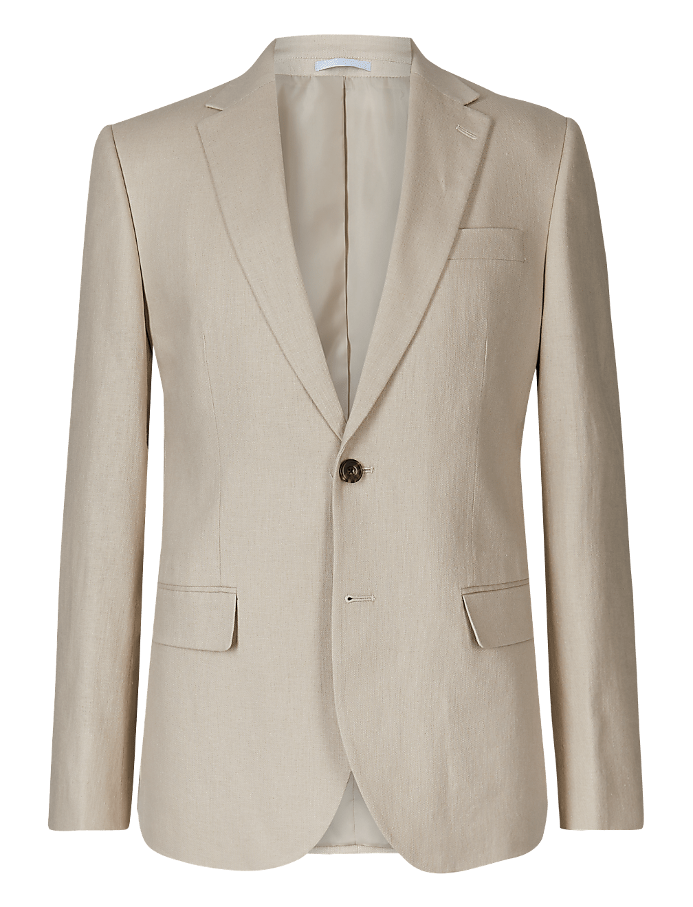 Textured Regular Fit Linen Suit Jacket