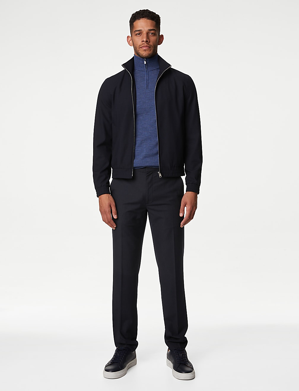 Textured Stretch Trousers