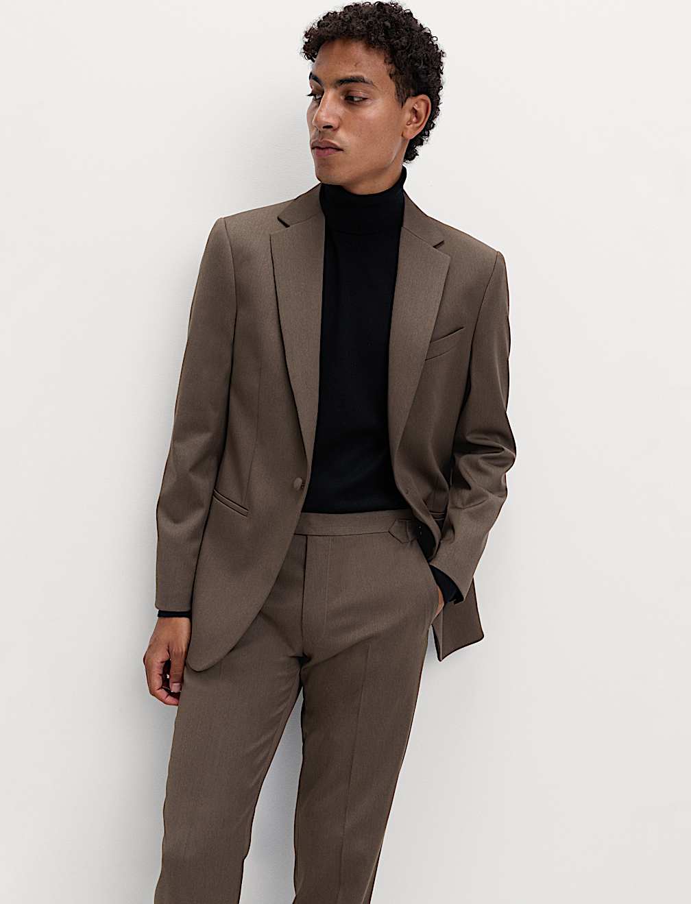 Tailored Fit Sateen Stretch Tuxedo Jacket