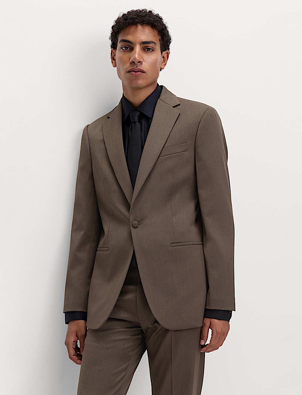 Tailored Fit Sateen Stretch Tuxedo Jacket