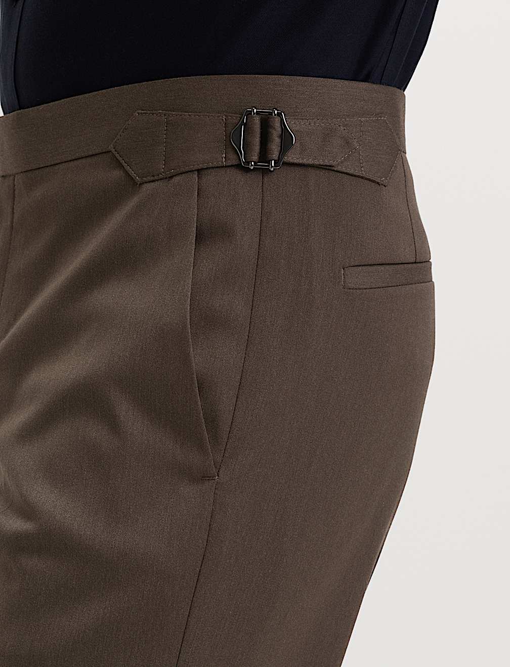 Tailored Fit Sateen Stretch Tuxedo Trousers