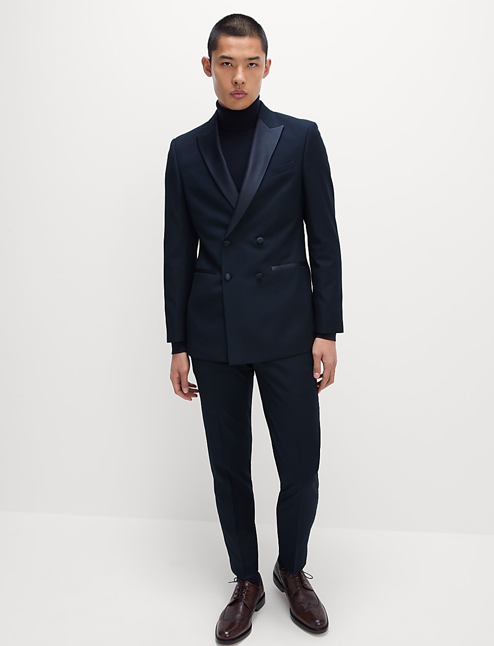 Slim Fit Double Breasted Tuxedo Jacket