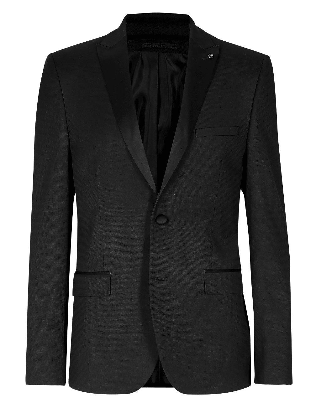 Black Textured Skinny Fit Jacket