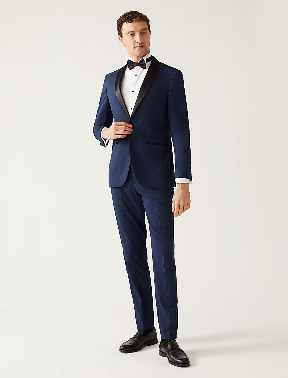 Navy Slim Fit Stretch Suit Trousers